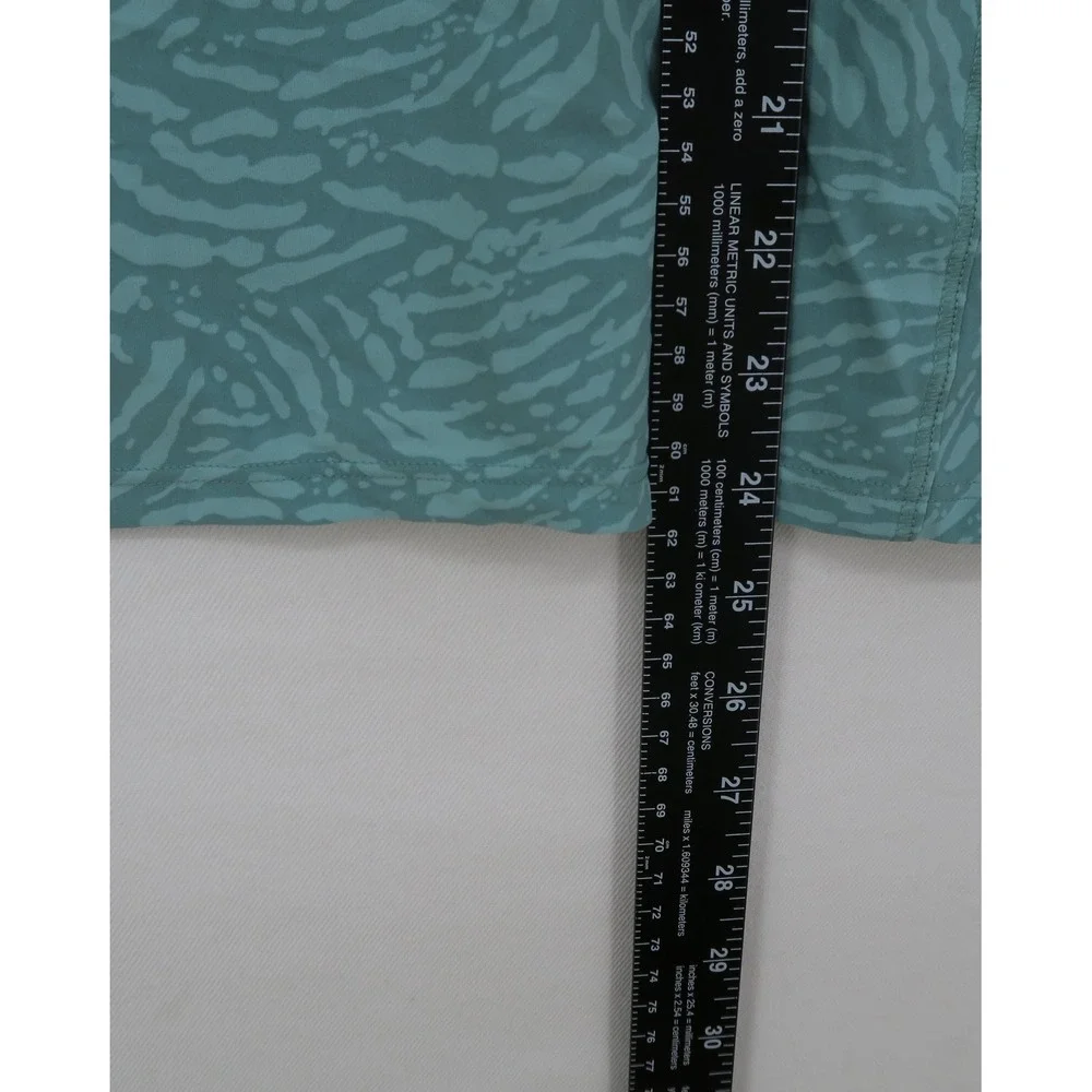 Athleta Racerback Tank Top Teal Green Animal Print Activewear Womens Small‎
